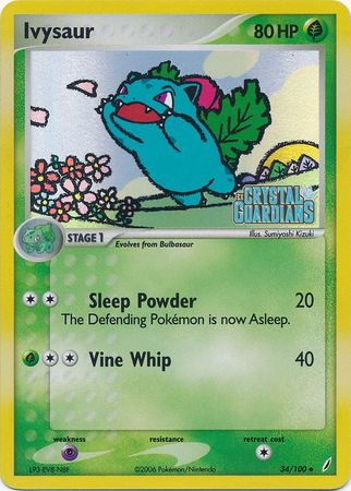 Ivysaur (34/100) (Stamped) [EX: Crystal Guardians] | Arkham Games and Comics