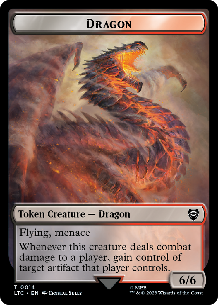 Dragon // Wraith Double-Sided Token [The Lord of the Rings: Tales of Middle-Earth Commander Tokens] | Arkham Games and Comics