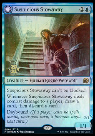 Suspicious Stowaway // Seafaring Werewolf [Innistrad: Midnight Hunt Prerelease Promos] | Arkham Games and Comics