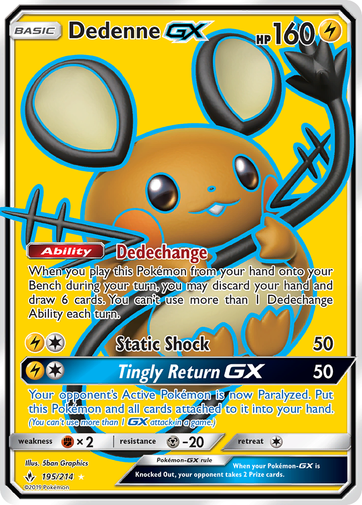 Dedenne GX (195/214) [Sun & Moon: Unbroken Bonds] | Arkham Games and Comics