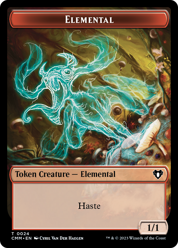 Elemental (0024) // Elf Druid Double-Sided Token [Commander Masters Tokens] | Arkham Games and Comics