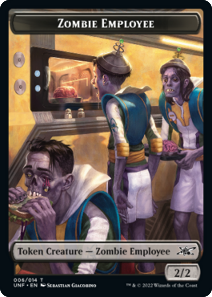 Zombie Employee // Treasure (013) Double-sided Token [Unfinity Tokens] | Arkham Games and Comics