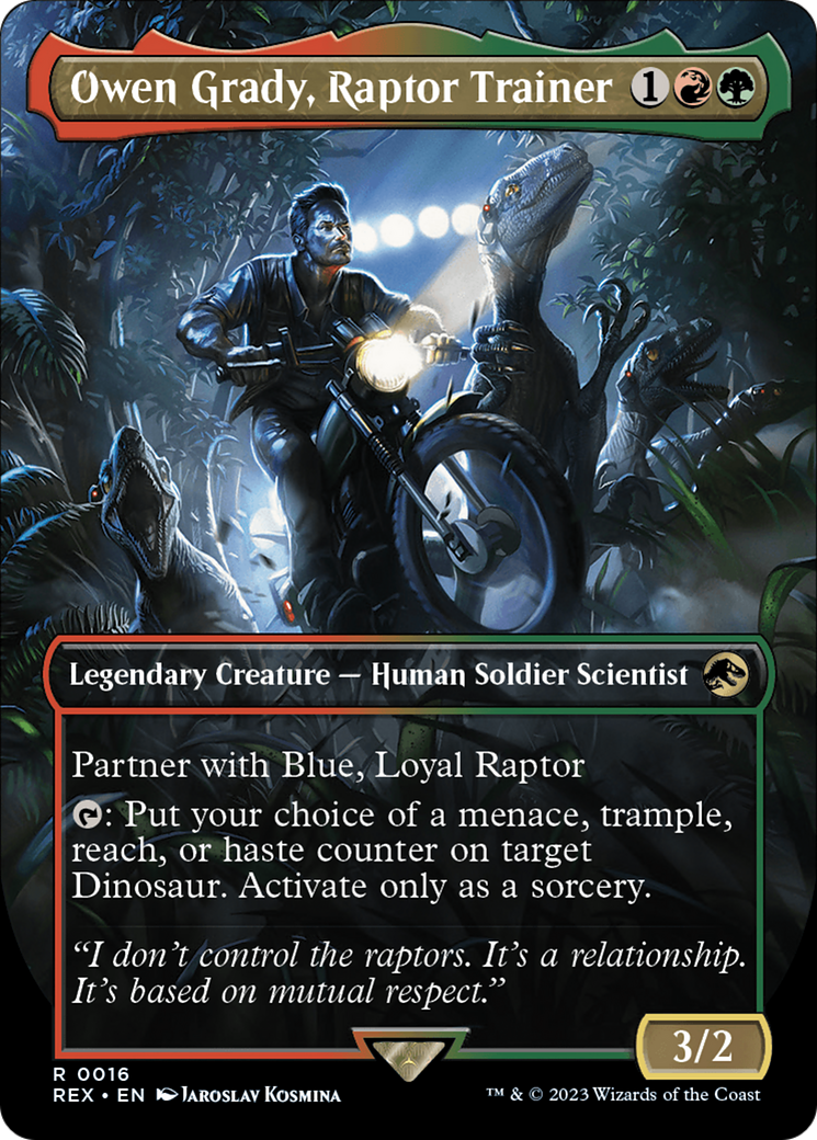 Owen Grady, Raptor Trainer (Borderless) [Jurassic World Collection] | Arkham Games and Comics