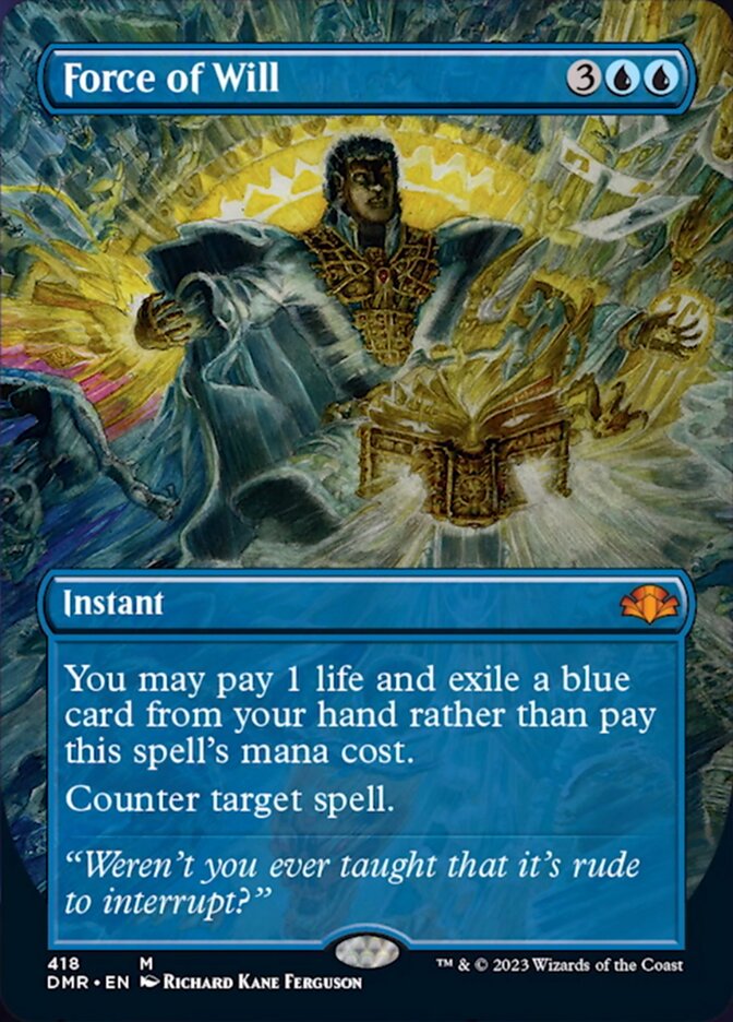 Force of Will (Borderless Alternate Art) [Dominaria Remastered] | Arkham Games and Comics