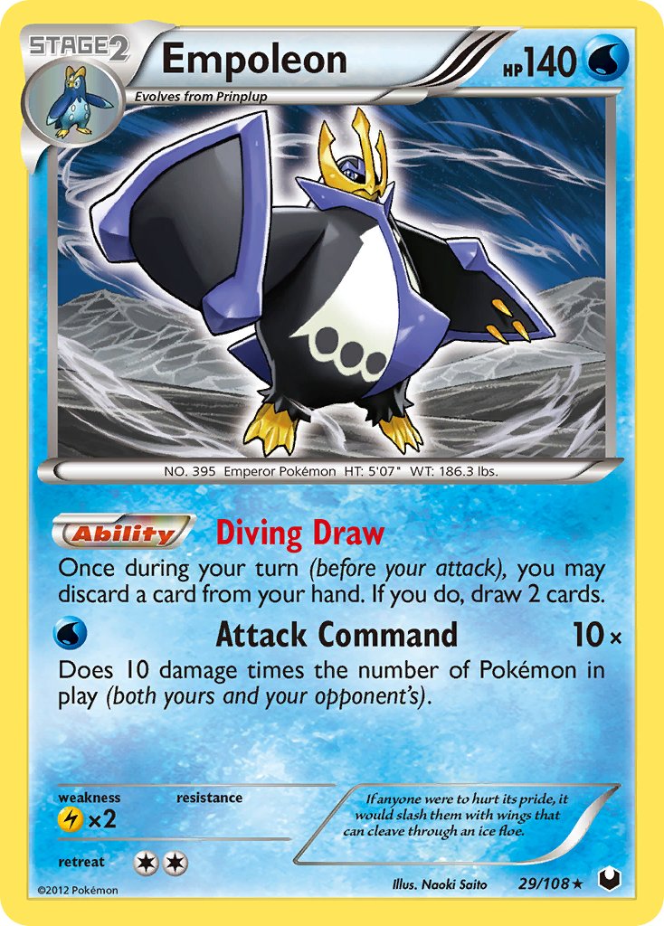 Empoleon (29/108) (Battle Arena Deck Exclusive) (Theme Deck Exclusive) [Black & White: Dark Explorers] | Arkham Games and Comics