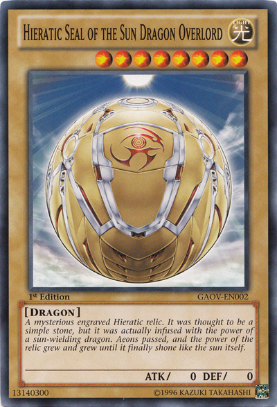 Hieratic Seal of the Sun Dragon Overlord [GAOV-EN002] Common | Arkham Games and Comics