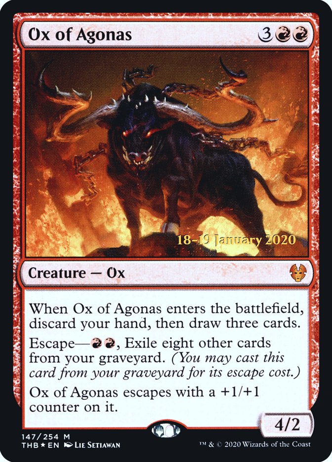 Ox of Agonas [Theros Beyond Death Prerelease Promos] | Arkham Games and Comics