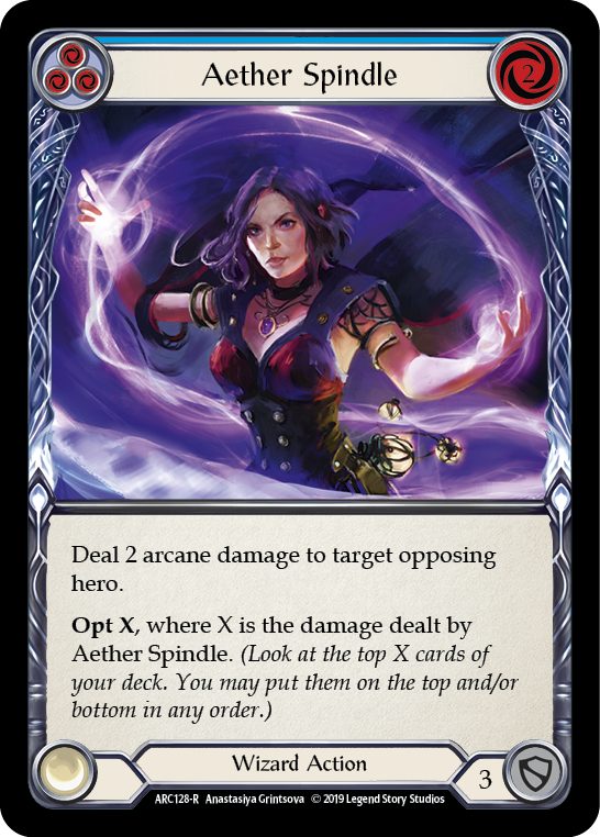 Aether Spindle (Blue) [ARC128-R] (Arcane Rising)  1st Edition Normal | Arkham Games and Comics