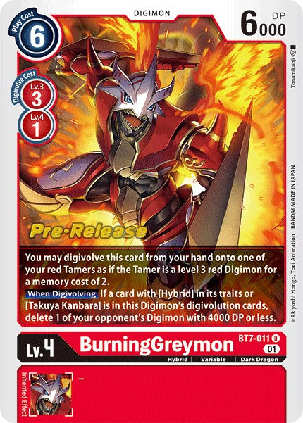BurningGreymon [BT7-011] [Next Adventure Pre-Release Cards] | Arkham Games and Comics