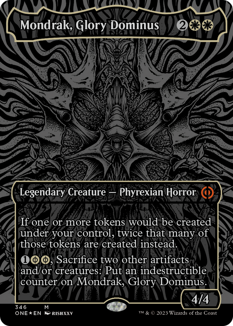 Mondrak, Glory Dominus (Oil Slick Raised Foil) [Phyrexia: All Will Be One] | Arkham Games and Comics