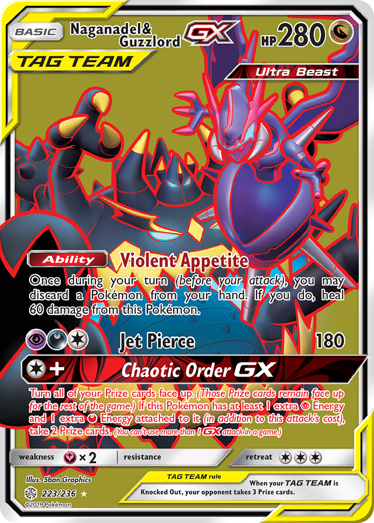 Naganadel & Guzzlord GX (223/236) [Sun & Moon: Cosmic Eclipse] | Arkham Games and Comics