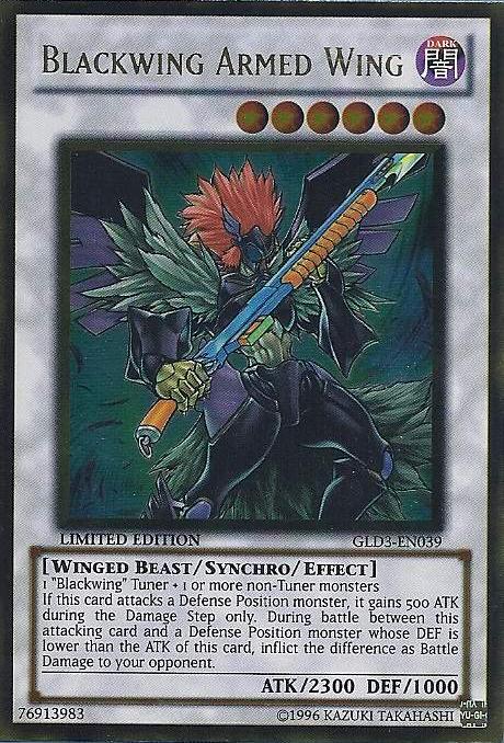 Blackwing Armed Wing [GLD3-EN039] Gold Rare | Arkham Games and Comics