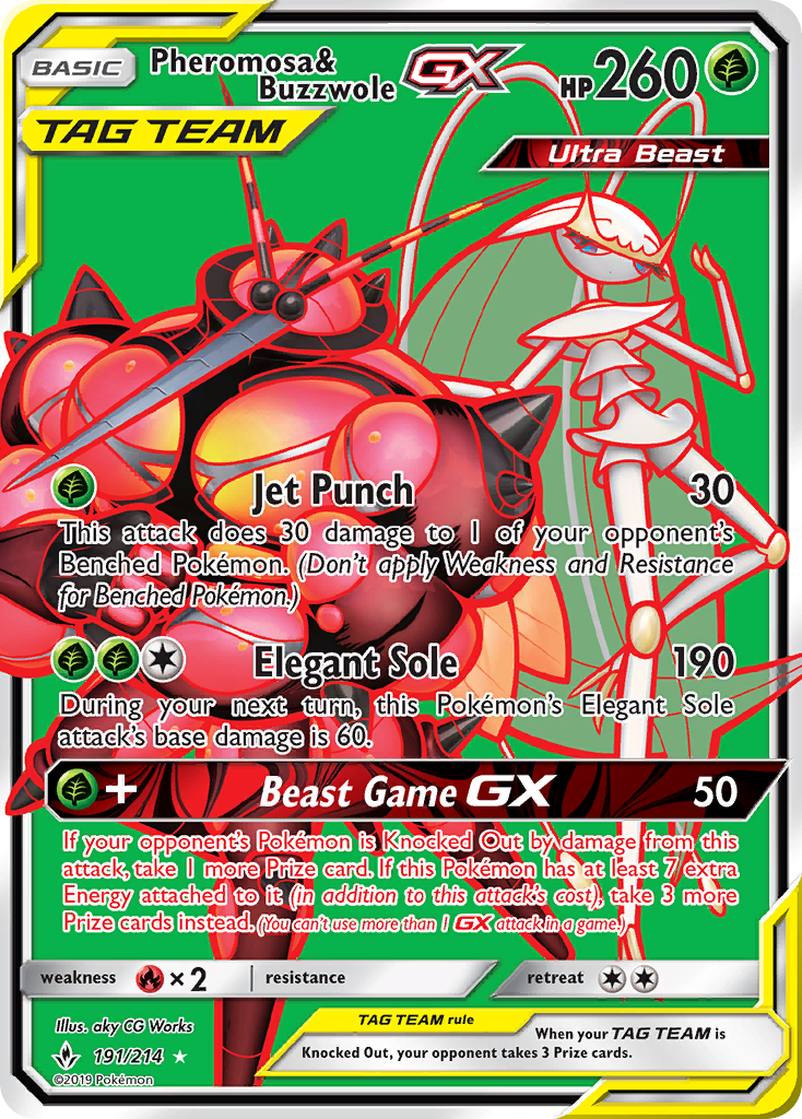 Pheromosa & Buzzwole GX (191/214) [Sun & Moon: Unbroken Bonds] | Arkham Games and Comics