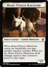 Heart-Piercer Manticore // Dragon Double-sided Token [Commander 2019 Tokens] | Arkham Games and Comics