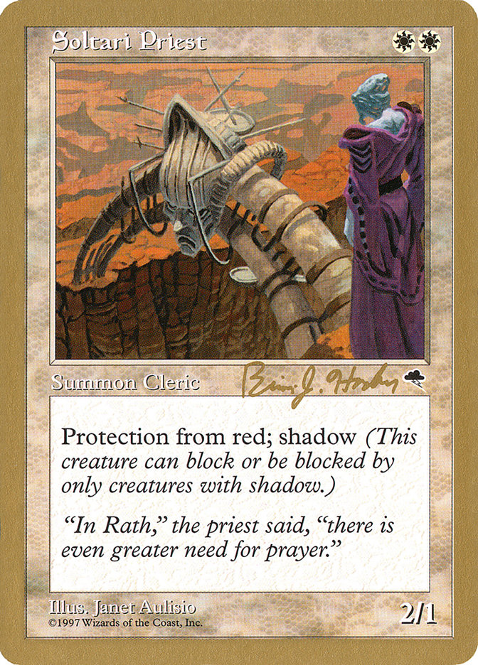 Soltari Priest (Brian Hacker) [World Championship Decks 1998] | Arkham Games and Comics