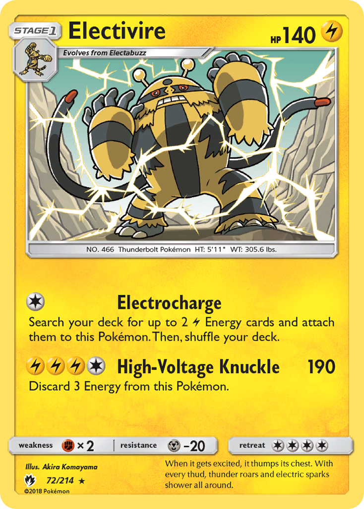 Electivire (72/214) [Sun & Moon: Lost Thunder] | Arkham Games and Comics