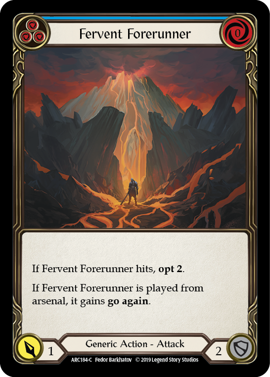 Fervent Forerunner (Blue) [ARC184-C] (Arcane Rising)  1st Edition Rainbow Foil | Arkham Games and Comics