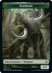 Elephant // Treasure Double-Sided Token [Dominaria United Commander Tokens] | Arkham Games and Comics