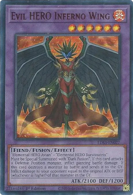 Evil HERO Inferno Wing (Red) [LDS3-EN027] Ultra Rare | Arkham Games and Comics