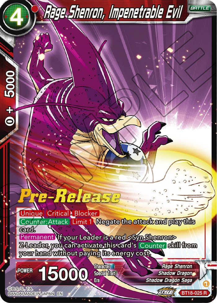 Rage Shenron, Impenetrable Evil (BT18-025) [Dawn of the Z-Legends Prerelease Promos] | Arkham Games and Comics