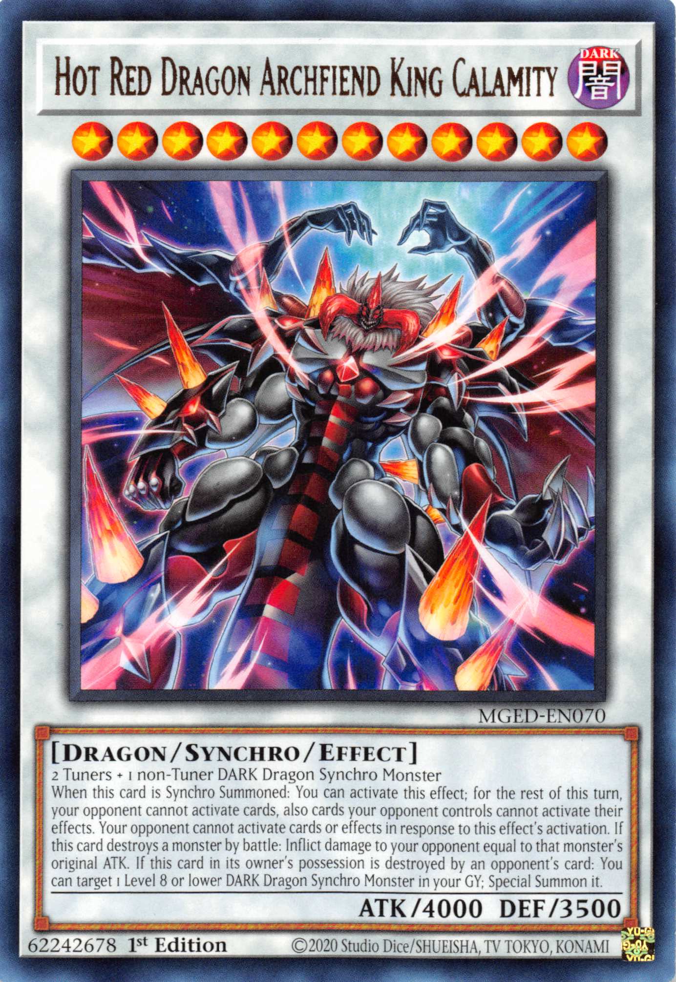 Hot Red Dragon Archfiend King Calamity [MGED-EN070] Rare | Arkham Games and Comics