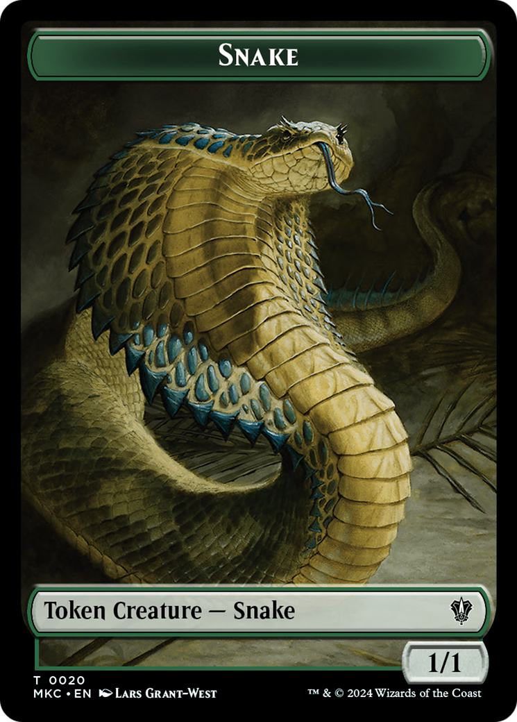 Snake // Morph Double-Sided Token [Murders at Karlov Manor Commander Tokens] | Arkham Games and Comics