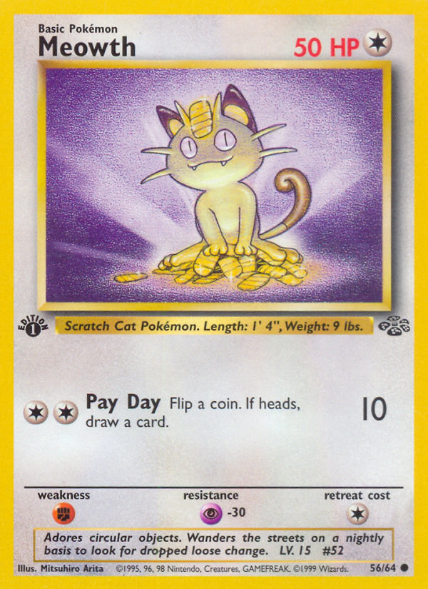 Meowth (56/64) [Jungle 1st Edition] | Arkham Games and Comics