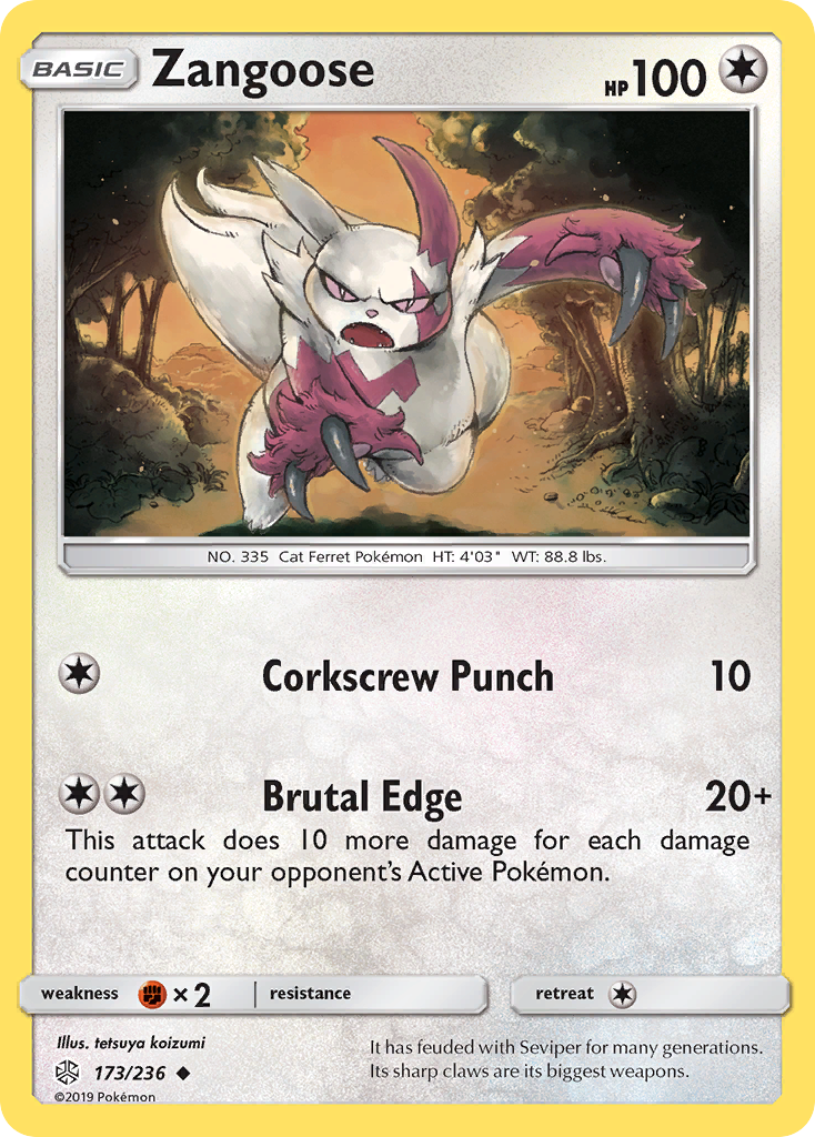 Zangoose (173/236) [Sun & Moon: Cosmic Eclipse] | Arkham Games and Comics