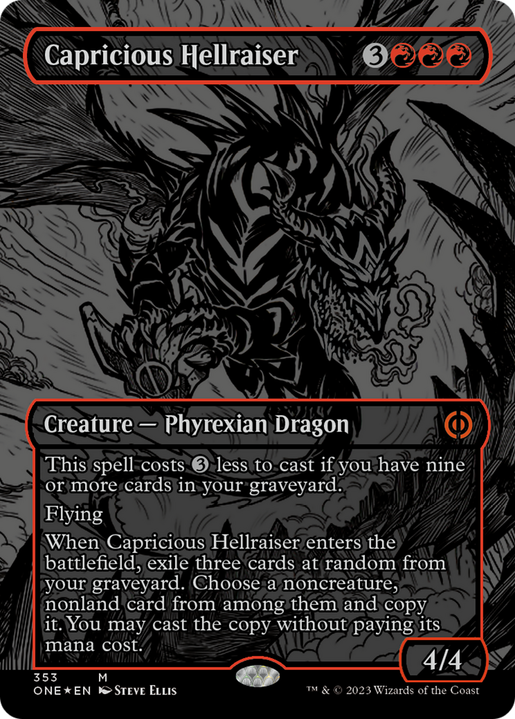 Capricious Hellraiser (Oil Slick Raised Foil) [Phyrexia: All Will Be One] | Arkham Games and Comics