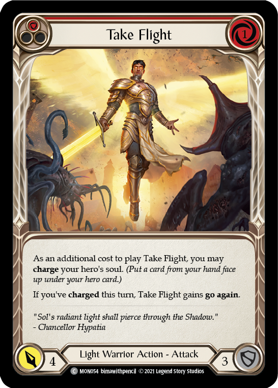 Take Flight (Red) [MON054-RF] (Monarch)  1st Edition Rainbow Foil | Arkham Games and Comics