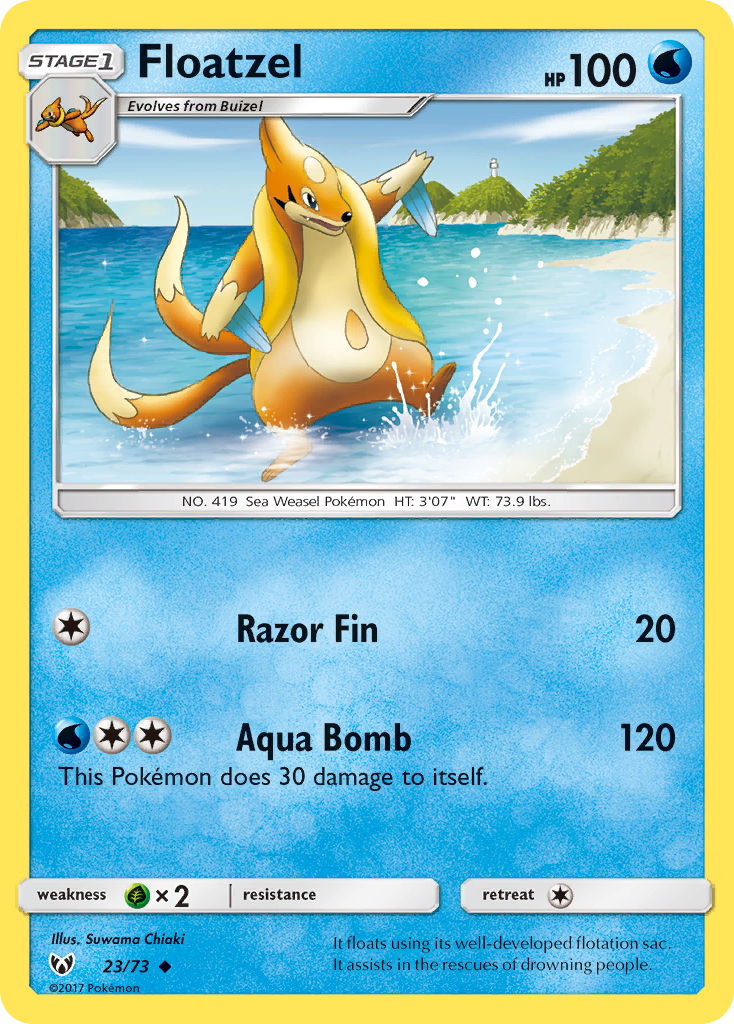 Floatzel (23/73) [Sun & Moon: Shining Legends] | Arkham Games and Comics