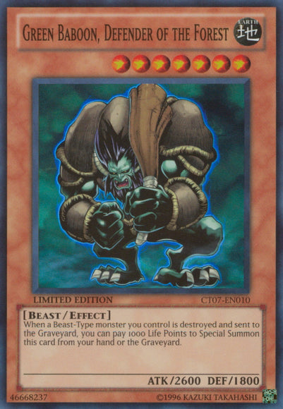 Green Baboon, Defender of the Forest [CT07-EN010] Super Rare | Arkham Games and Comics