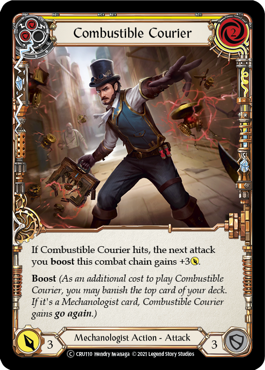 Combustible Courier (Yellow) [U-CRU110] (Crucible of War Unlimited)  Unlimited Normal | Arkham Games and Comics