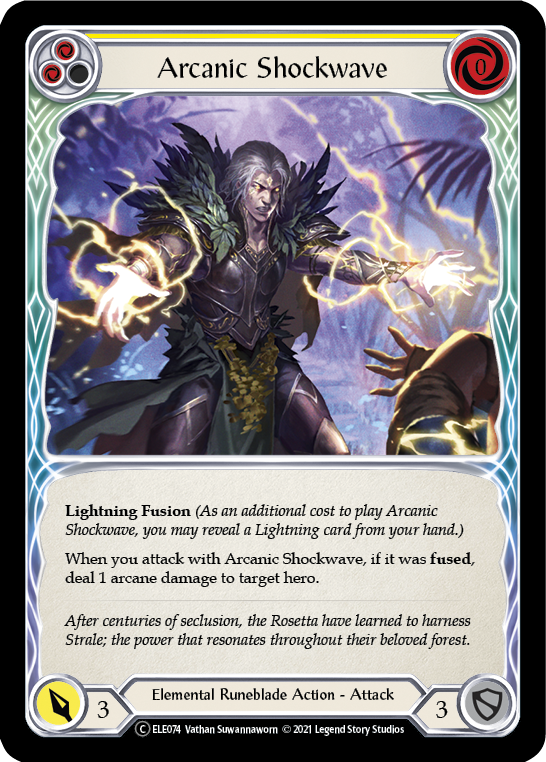 Arcanic Shockwave (Yellow) [U-ELE074] (Tales of Aria Unlimited)  Unlimited Rainbow Foil | Arkham Games and Comics