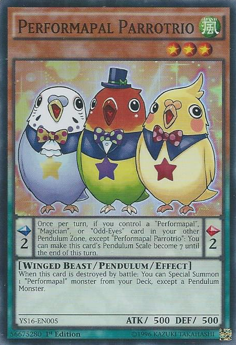 Performapal Parrotrio [YS16-EN005] Super Rare | Arkham Games and Comics