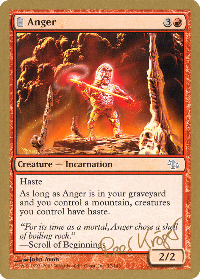 Anger (Peer Kroger) [World Championship Decks 2003] | Arkham Games and Comics