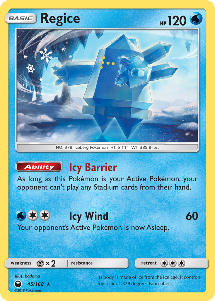 Regice (45/168) [Sun & Moon: Celestial Storm] | Arkham Games and Comics