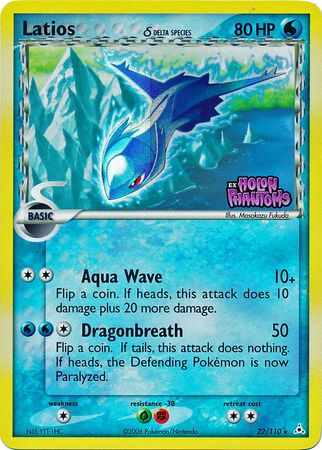 Latios (22/110) (Delta Species) (Stamped) [EX: Holon Phantoms] | Arkham Games and Comics