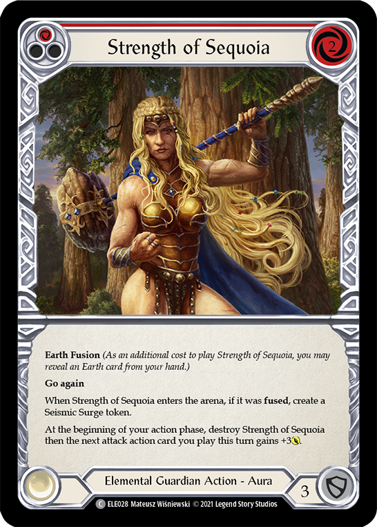 Strength of Sequoia (Red) [ELE028] (Tales of Aria)  1st Edition Rainbow Foil | Arkham Games and Comics