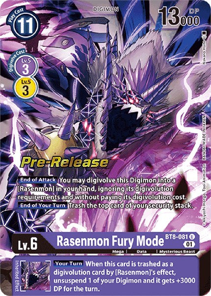 Rasenmon: Fury Mode [BT8-081] [New Awakening Pre-Release Cards] | Arkham Games and Comics