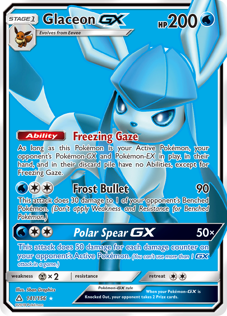 Glaceon GX (141/156) [Sun & Moon: Ultra Prism] | Arkham Games and Comics