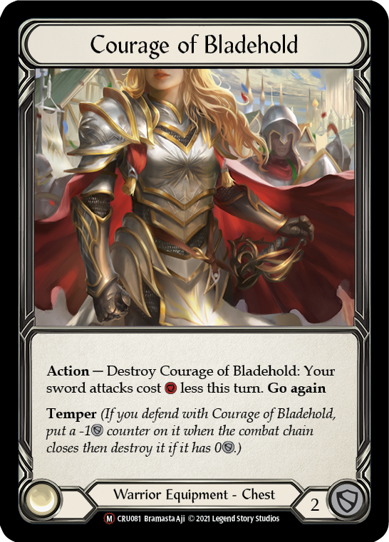 Courage of Bladehold [U-CRU081] (Crucible of War Unlimited)  Unlimited Rainbow Foil | Arkham Games and Comics