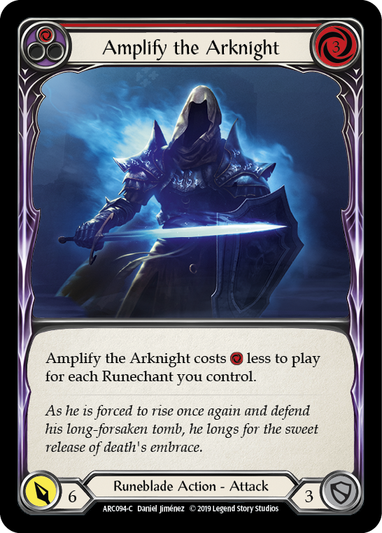 Amplify the Arknight (Red) [ARC094-C] (Arcane Rising)  1st Edition Rainbow Foil | Arkham Games and Comics