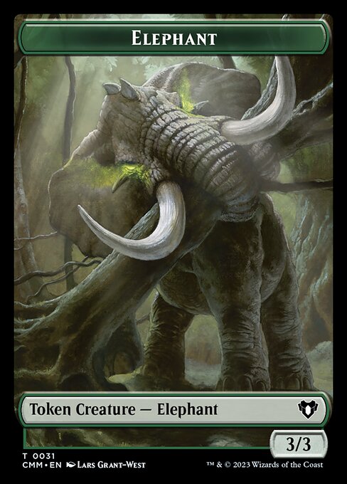 Clue // Elephant Double-Sided Token [Commander Masters Tokens] | Arkham Games and Comics