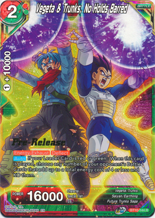 Vegeta & Trunks, No Holds Barred (BT10-144) [Rise of the Unison Warrior Prerelease Promos] | Arkham Games and Comics