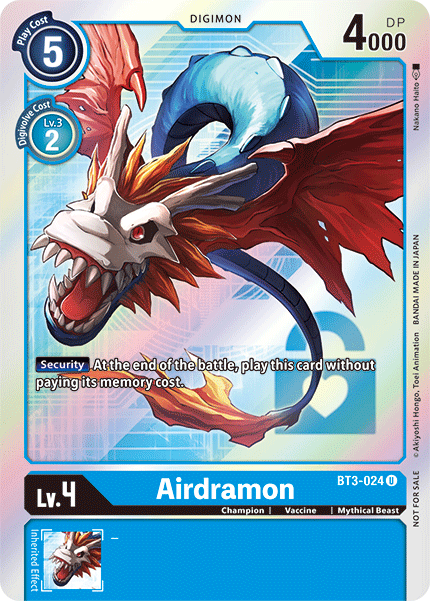 Airdramon [BT3-024] (Buy-A-Box Promo) [Release Special Booster Ver.1.5 Promos] | Arkham Games and Comics