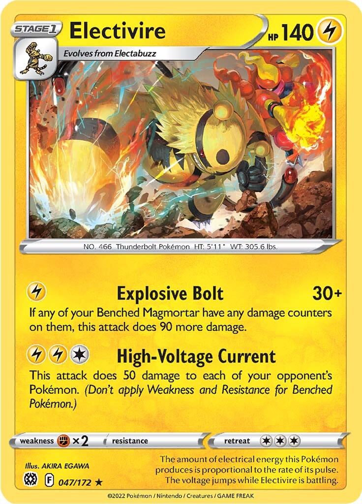 Electivire (047/172) [Sword & Shield: Brilliant Stars] | Arkham Games and Comics