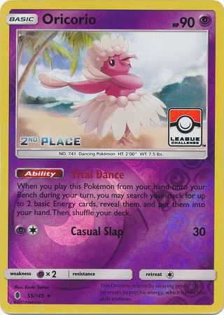 Oricorio (55/145) (League Promo 2nd Place) [Sun & Moon: Guardians Rising] | Arkham Games and Comics