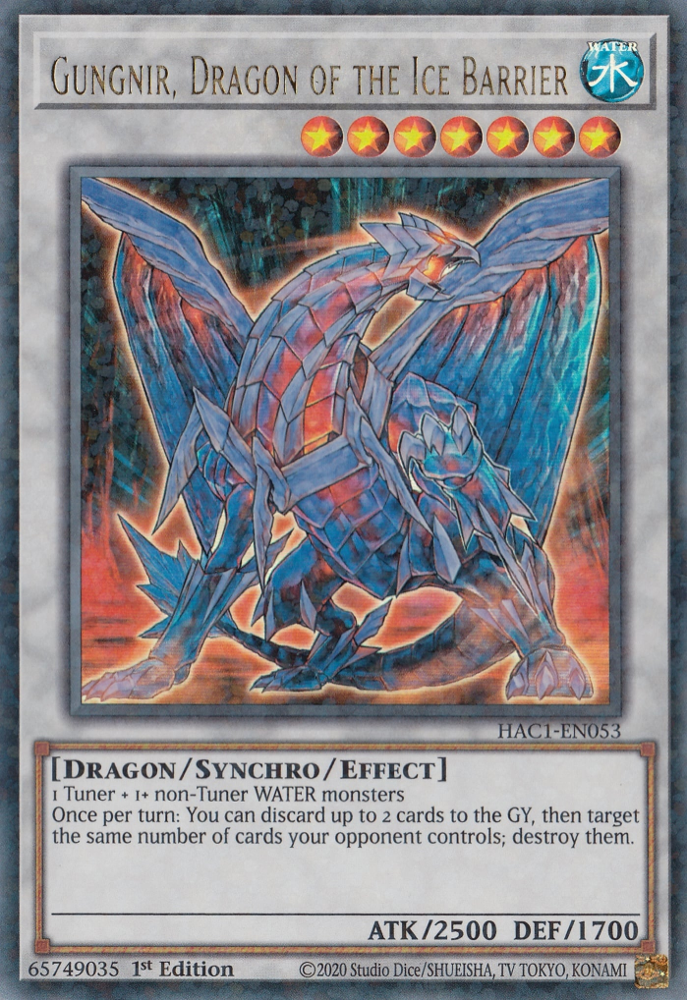 Gungnir, Dragon of the Ice Barrier (Duel Terminal) [HAC1-EN053] Parallel Rare | Arkham Games and Comics