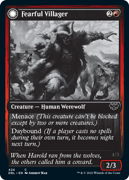 Fearful Villager // Fearsome Werewolf [Innistrad: Double Feature] | Arkham Games and Comics